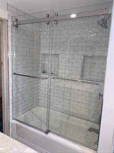 Cambridge Sliding Door on a tub installed by Harmony Glass NJ