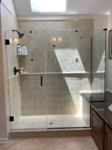 Seat Cutout in Shower Design and installation by Harmony Showers NJ