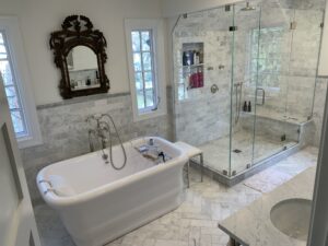 Glass Slope Cutoout to perfectr match the slant in the roof