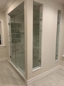 Custom Corner Shower Design installed by Harmony Glass NJ
