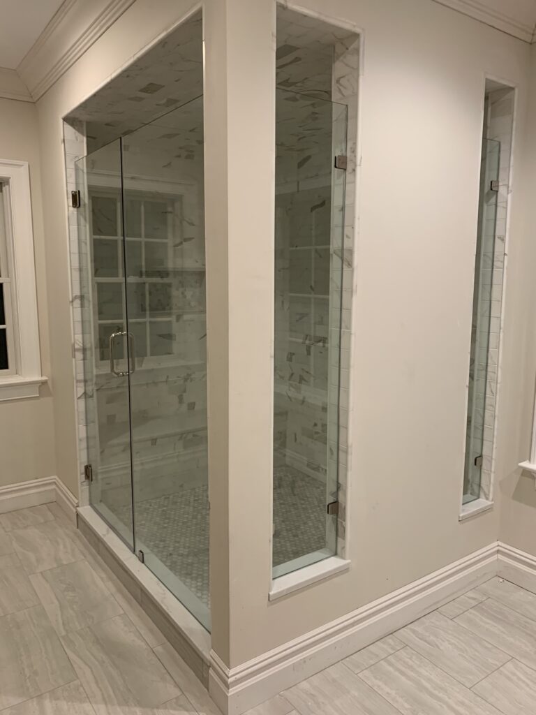 Custom Corner Shower Design installed by Harmony Glass NJ