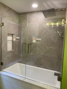 French Doors on Inline Shower/Tub by Harmony Glass NJ