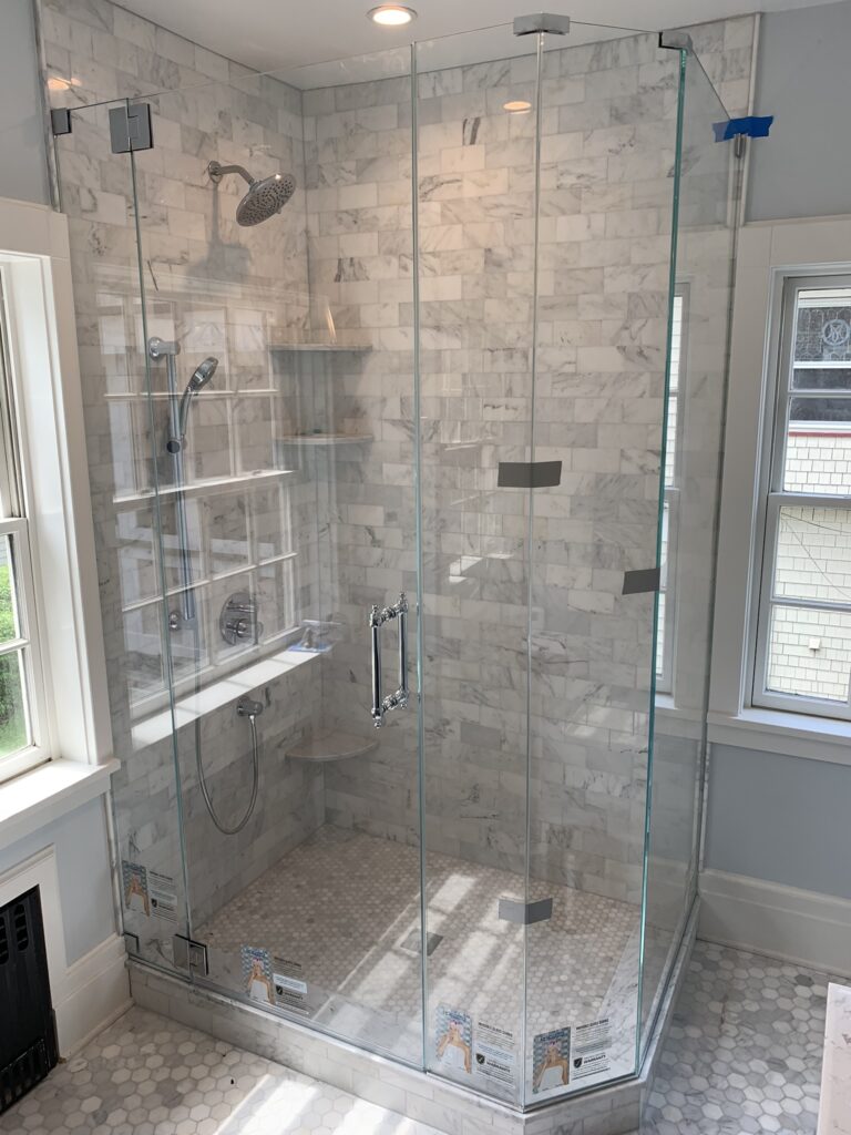 Neo Angle Shower installed and designed by Harmony Glass NJ