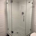 Neo angle Shower installed and designed by Harmony Glass NJ