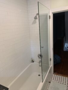 Splash Panel Door installed by Harmony Glass & Doors