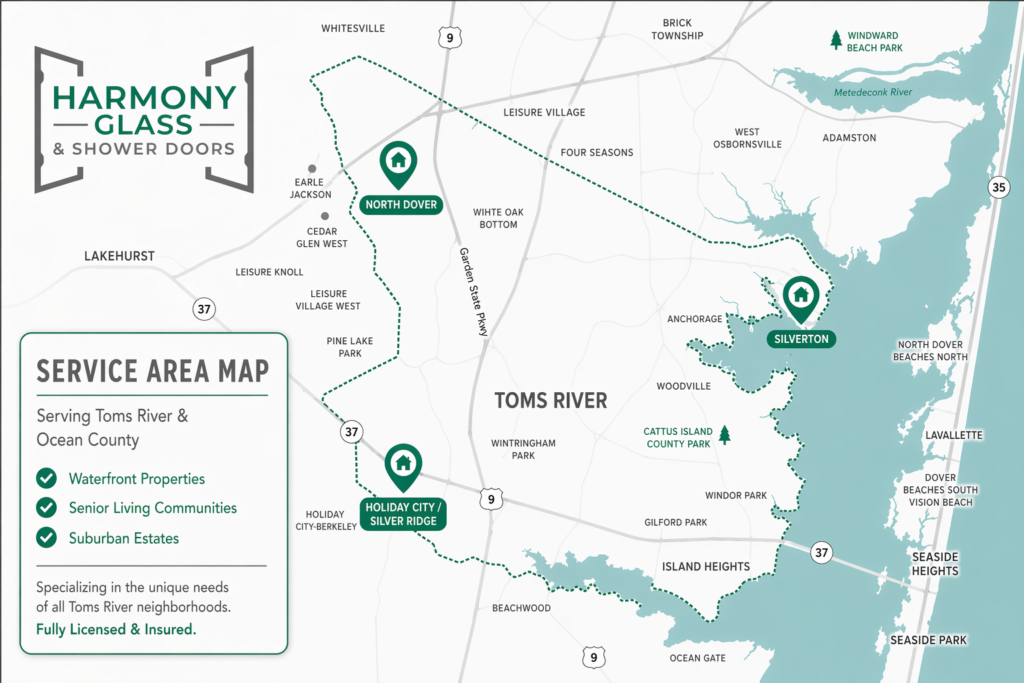 Harmony Glass Red Bank NJ Service Area Map
