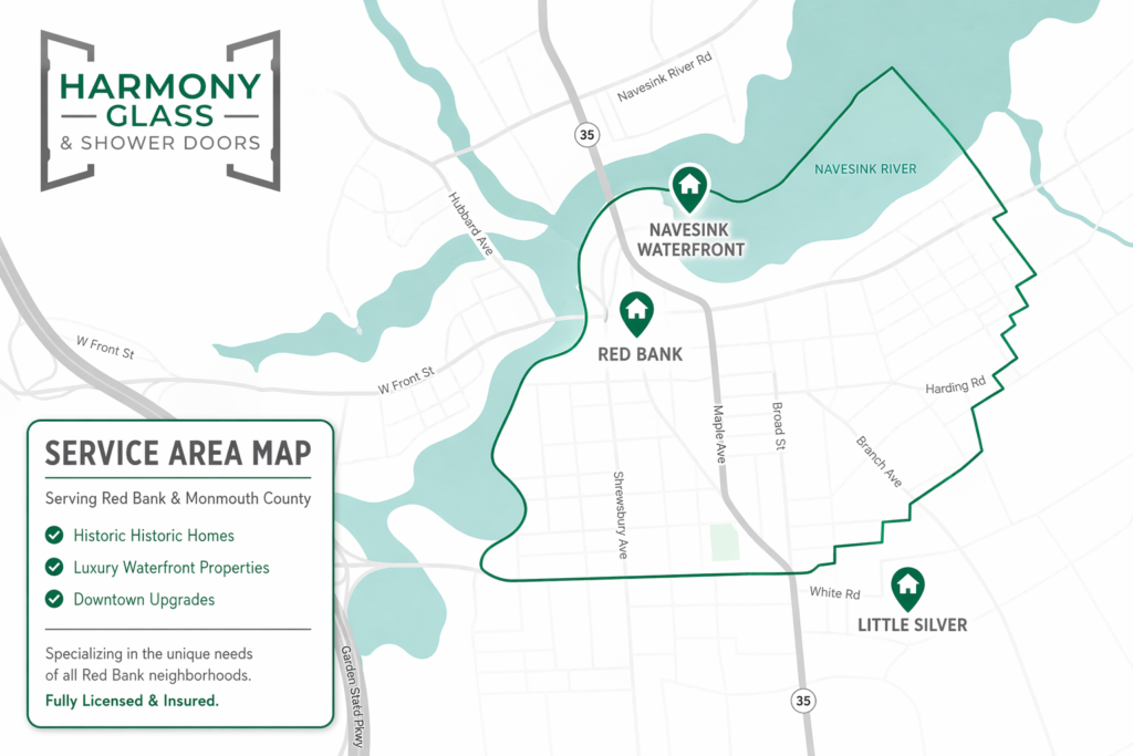 Harmony Glass Red Bank NJ Service Area Map