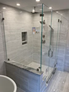 Corner Shower with Seat & Knee Wall CUtout